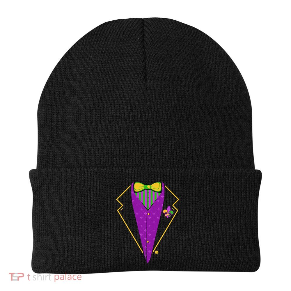 Mardi Gras Party Tux Knit Cap Winter Beanie