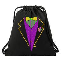 Mardi Gras Party Tux Drawstring Bag