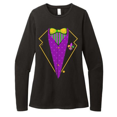 Mardi Gras Party Tux Womens CVC Long Sleeve Shirt