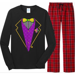 Mardi Gras Party Tux Long Sleeve Pajama Set