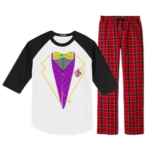 Mardi Gras Party Tux Raglan Sleeve Pajama Set