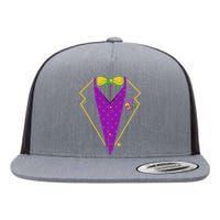 Mardi Gras Party Tux Flat Bill Trucker Hat