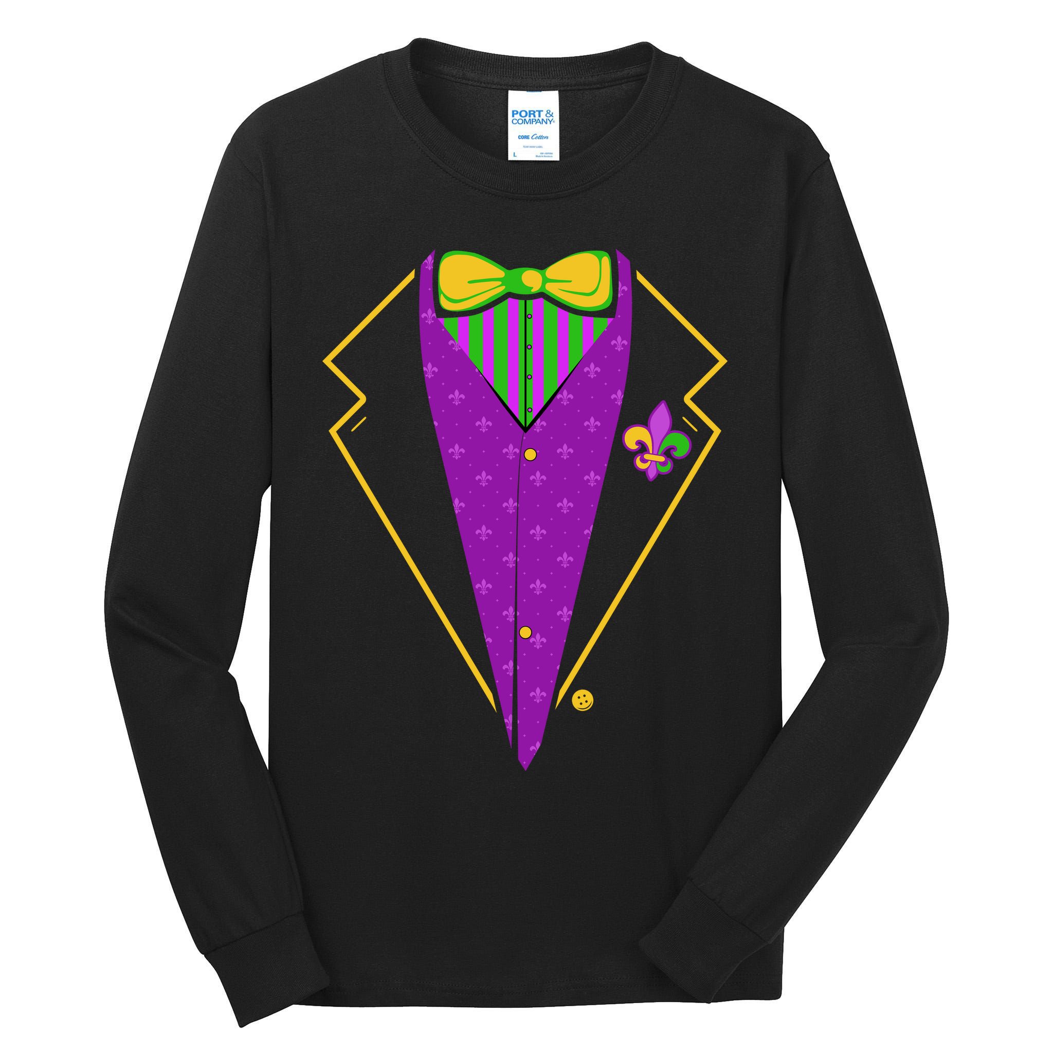 Mardi Gras Party Tux Tall Long Sleeve T-Shirt