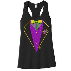 Mardi Gras Party Tux Women's Racerback Tank