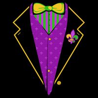 Mardi Gras Party Tux Pom Pom 12in Knit Beanie