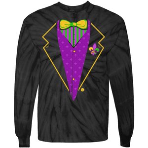 Mardi Gras Party Tux Tie-Dye Long Sleeve Shirt