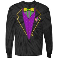 Mardi Gras Party Tux Tie-Dye Long Sleeve Shirt