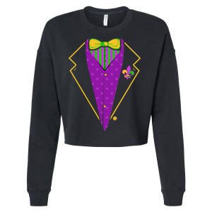 Mardi Gras Party Tux Cropped Pullover Crew