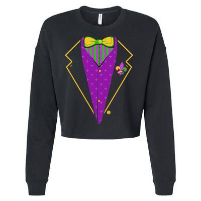 Mardi Gras Party Tux Cropped Pullover Crew