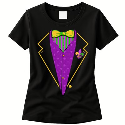Mardi Gras Party Tux Womens T-Shirt