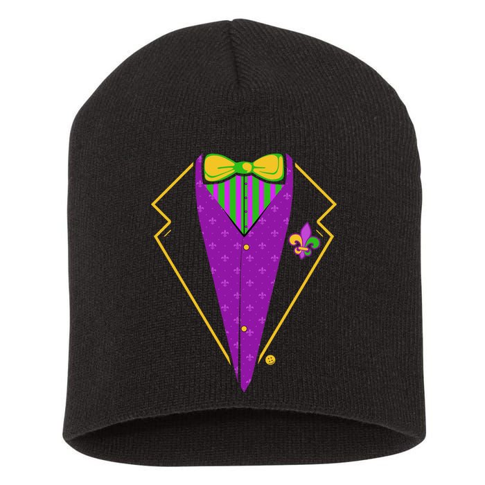 Mardi Gras Party Tux Short Acrylic Beanie