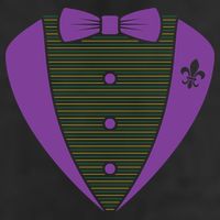Mardi Gras Party Tuxedo 7 Panel Mesh Trucker Snapback Hat