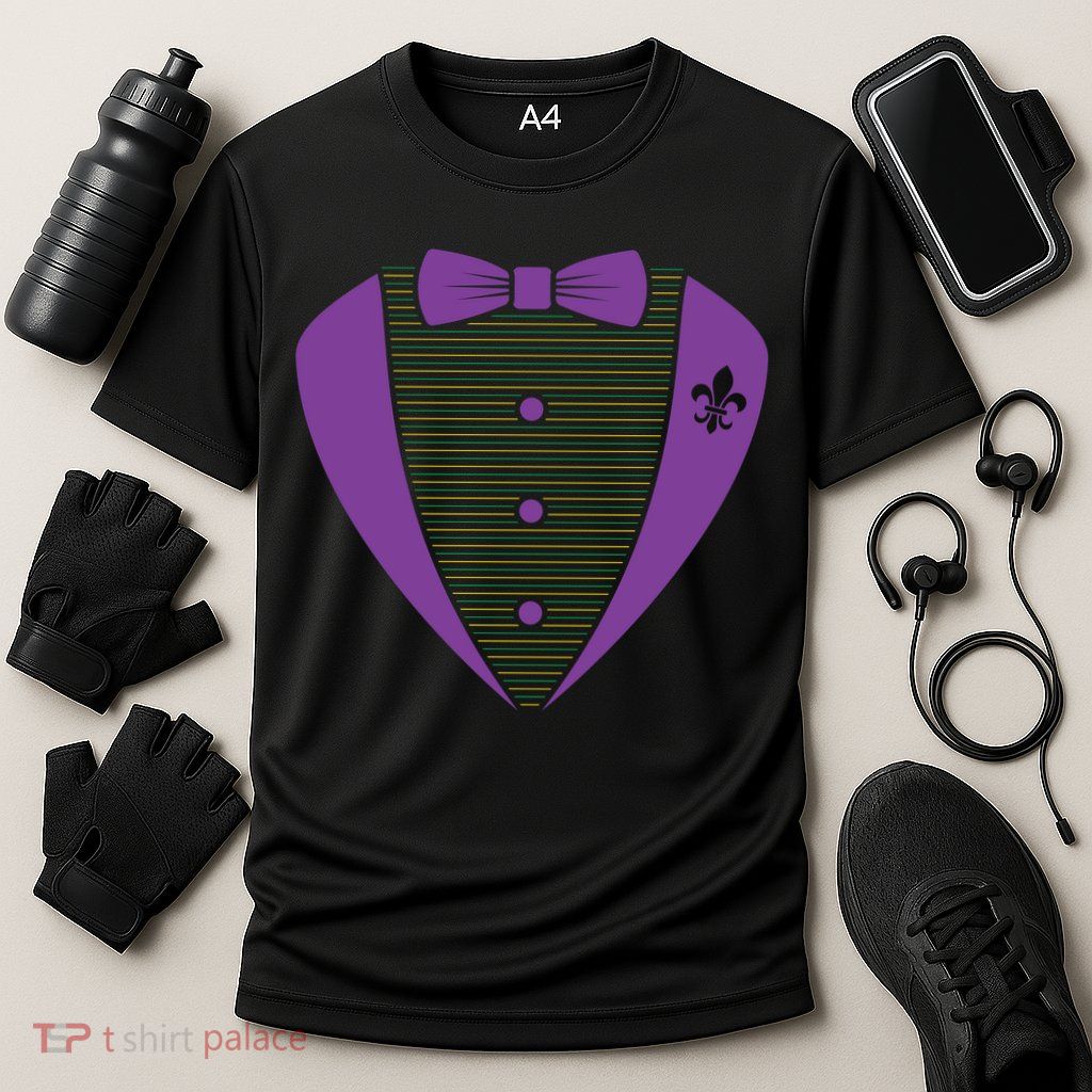 Mardi Gras Party Tuxedo Performance Shirt