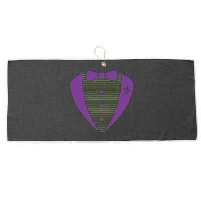 Mardi Gras Party Tuxedo Large Microfiber Waffle Golf Towel