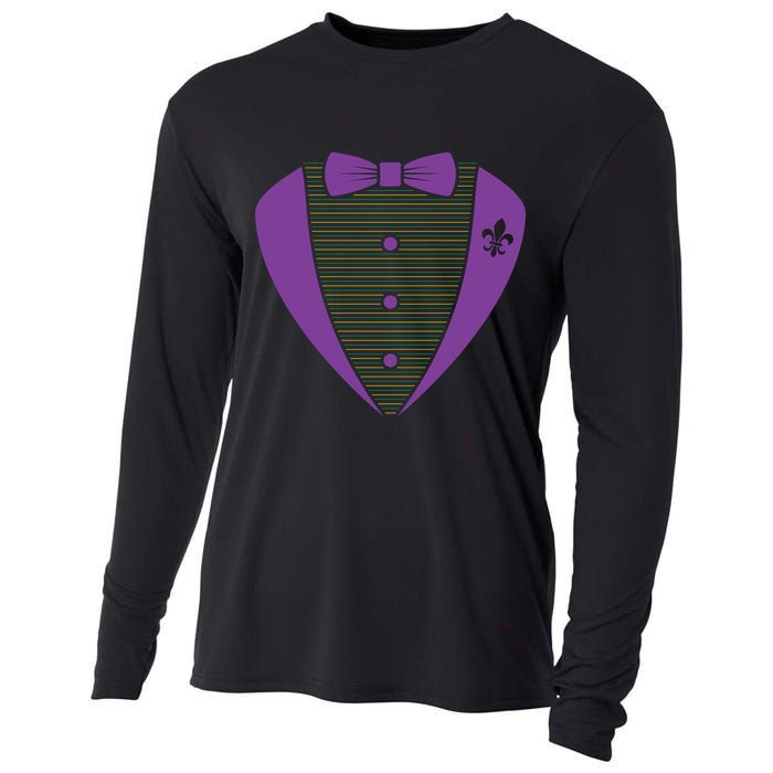 Mardi Gras Party Tuxedo Cooling Performance Long Sleeve Crew