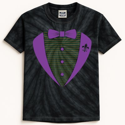 Mardi Gras Party Tuxedo Kids Tie-Dye T-Shirt