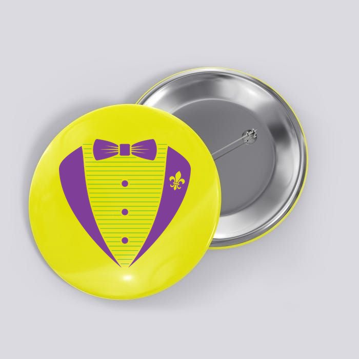 Mardi Gras Party Tuxedo Button