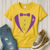 Mardi Gras Party Tuxedo Womens T-Shirt