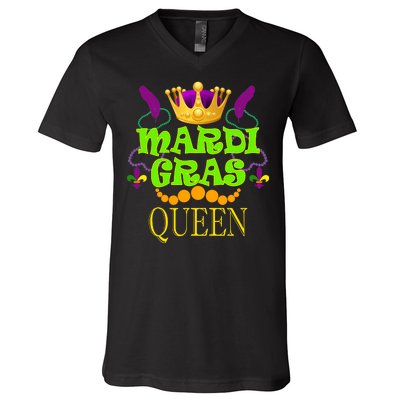 Mardi Gras Queen V-Neck T-Shirt