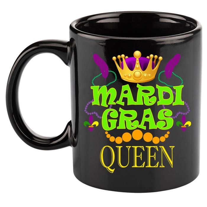 Mardi Gras Queen 11oz C Handle Ceramic Mug