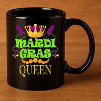 Mardi Gras Queen 11oz C Handle Ceramic Mug