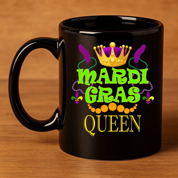 Mardi Gras Queen 11oz C Handle Ceramic Mug