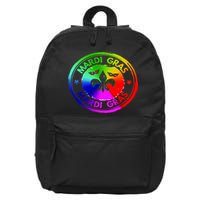 Mardi Gras Rainbow Grunge Logo 16 in Basic Backpack