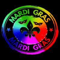 Mardi Gras Rainbow Grunge Logo 16 in Basic Backpack