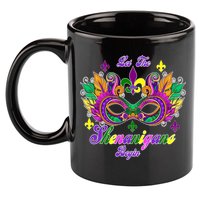 Mardi Gras Shenanigans 11oz C Handle Ceramic Mug