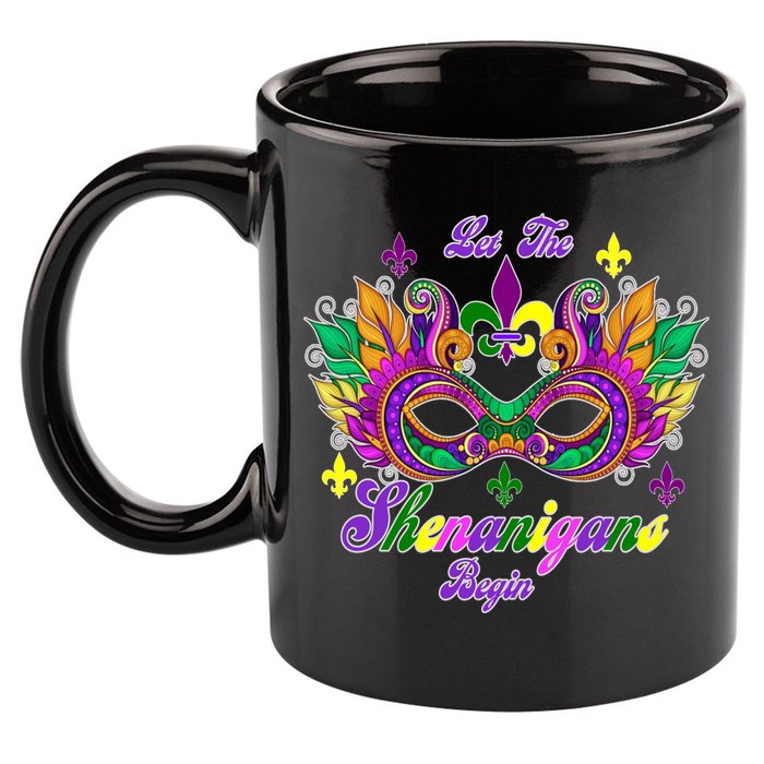 Mardi Gras Shenanigans 11oz C Handle Ceramic Mug