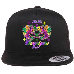 Mardi Gras Shenanigans Flat Bill Trucker Hat