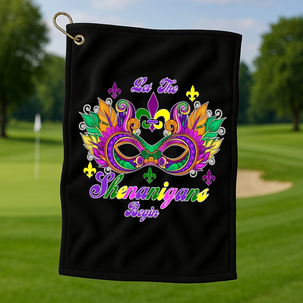 Mardi Gras Shenanigans Golf Towel