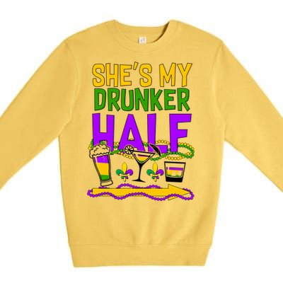 Mardi Gras She's My Drunker Half Premium Crewneck Sweatshirt