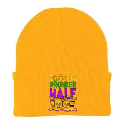 Mardi Gras She's My Drunker Half Knit Cap Winter Beanie