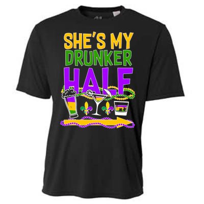 Mardi Gras She's My Drunker Half Cooling Performance Crew T-Shirt