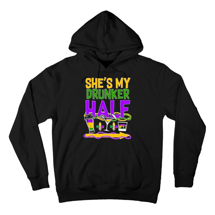 Mardi Gras She's My Drunker Half Hoodie