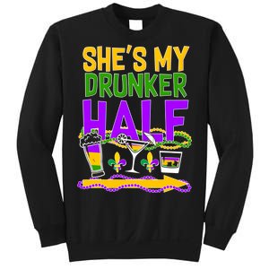 Mardi Gras She's My Drunker Half Sweatshirt