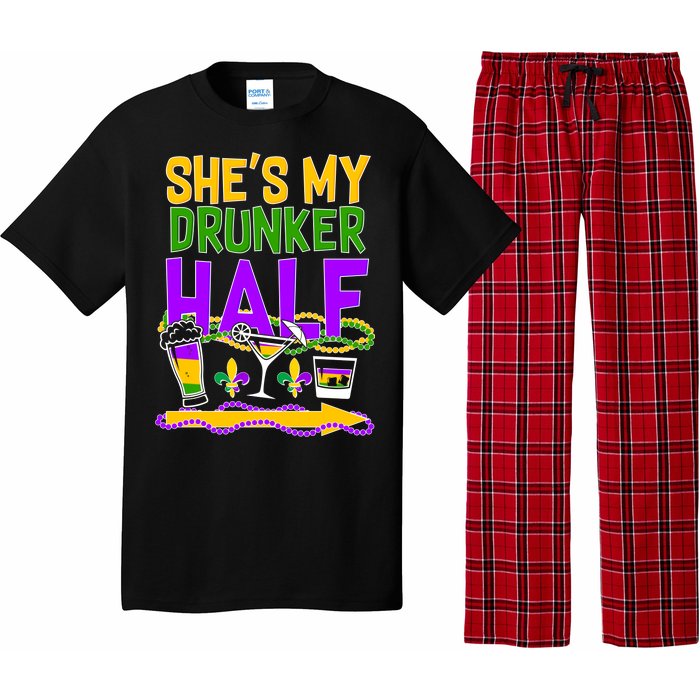 Mardi Gras She's My Drunker Half Pajama Set