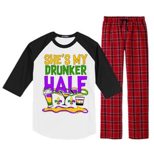 Mardi Gras She's My Drunker Half Raglan Sleeve Pajama Set