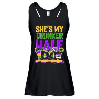 Mardi Gras She's My Drunker Half Ladies Essential Flowy Tank