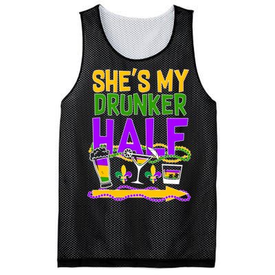 Mardi Gras She's My Drunker Half Mesh Reversible Basketball Jersey Tank