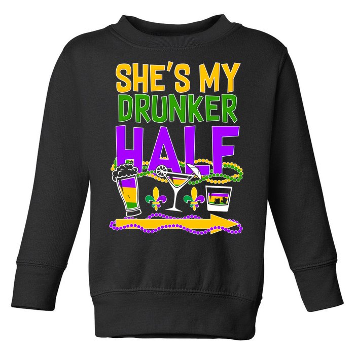 Mardi Gras She's My Drunker Half Toddler Sweatshirt