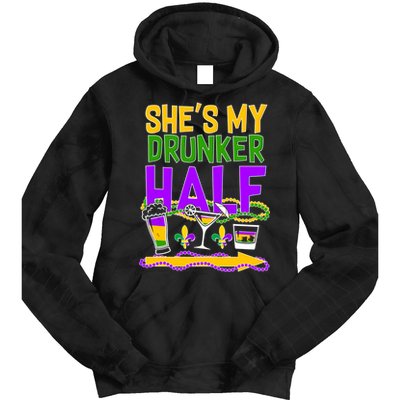 Mardi Gras She's My Drunker Half Tie Dye Hoodie