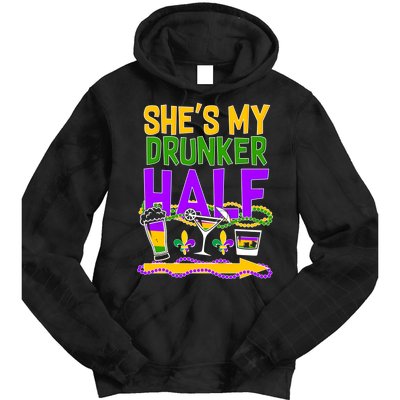 Mardi Gras She's My Drunker Half Tie Dye Hoodie