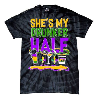 Mardi Gras She's My Drunker Half Tie-Dye T-Shirt