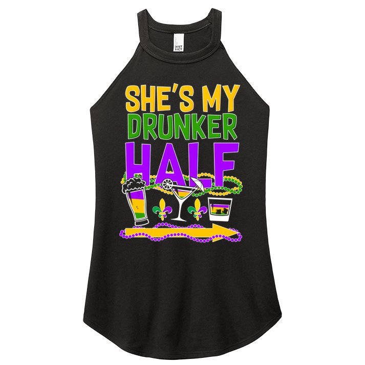 Mardi Gras She's My Drunker Half Women's Perfect Tri Rocker Tank