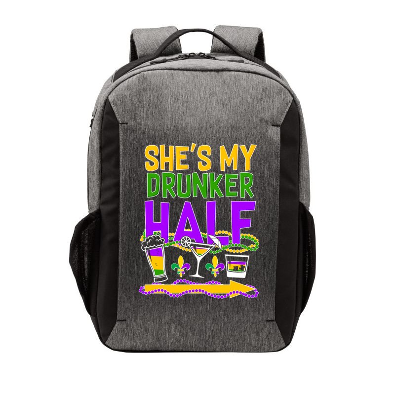 Mardi Gras She's My Drunker Half Vector Backpack