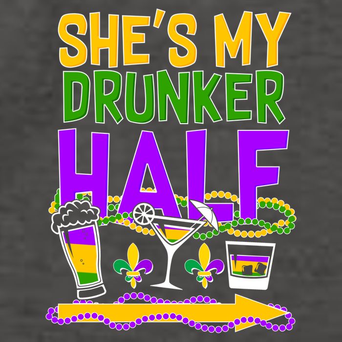 Mardi Gras She's My Drunker Half Vector Backpack