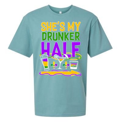 Mardi Gras She's My Drunker Half Sueded Cloud Jersey T-Shirt