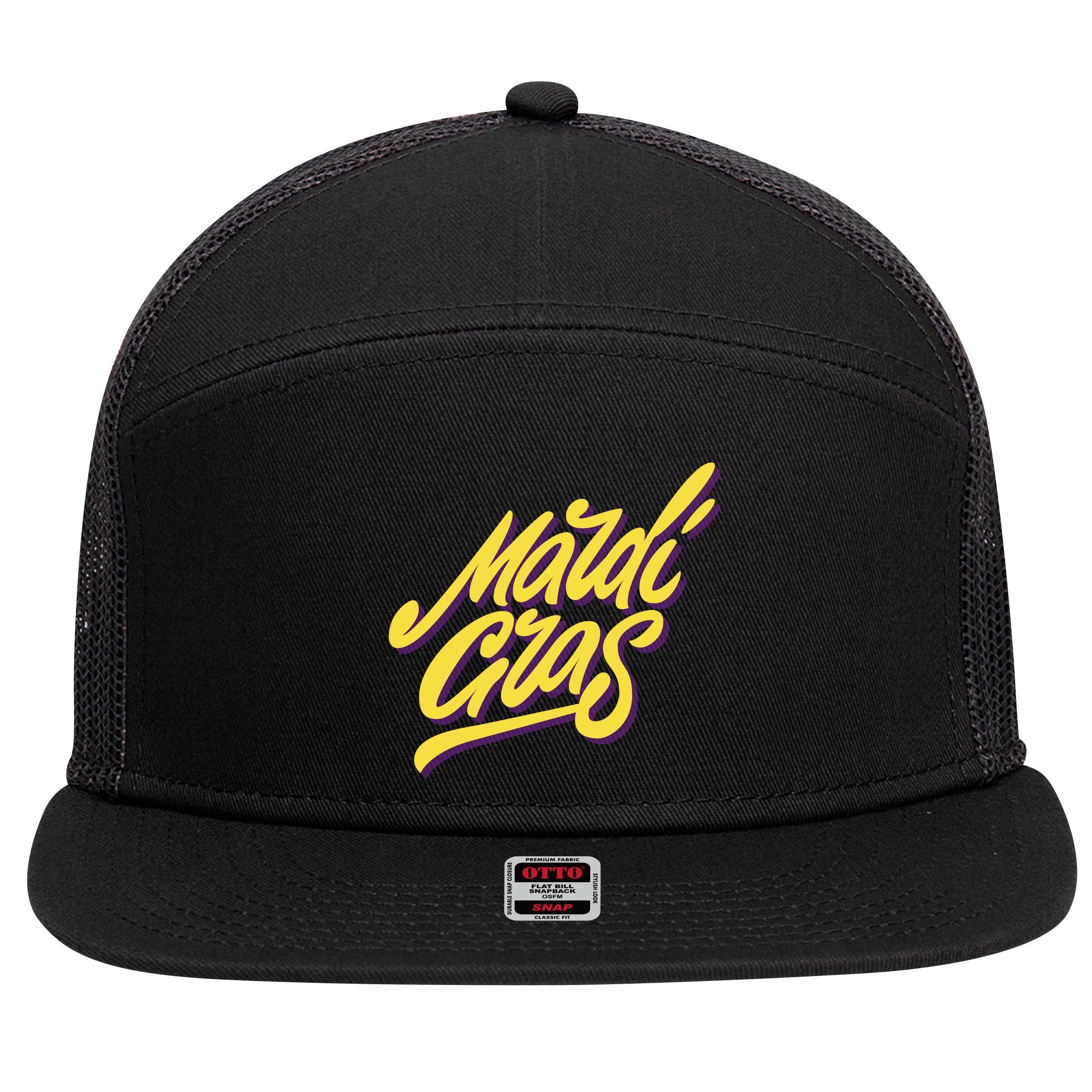 Mardi Gras Simple Style 7 Panel Mesh Trucker Snapback Hat